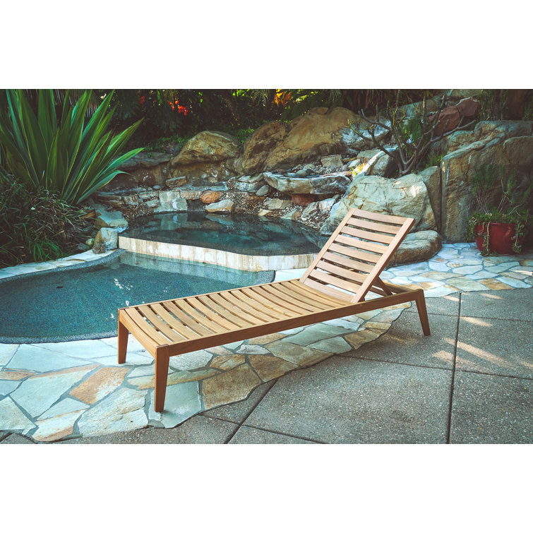 Latitude Run® Byron Outdoor Eucalyptus Chaise Lounge & Reviews Wayfair